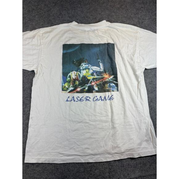 Vintage Other - VINTAGE Star Wars Laser Game Shirt Mens Large White Graphic Tee 90s